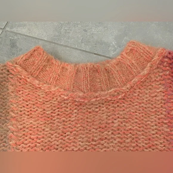 NWT Free People Domino Alpaca Pullover Sweater - Prairie Sunset Combo - Picture 15 of 16